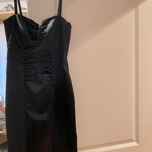 Beautiful black, satin cocktail dress